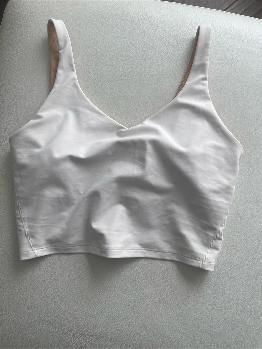 Everyday White V-Neck Crop Tank Top